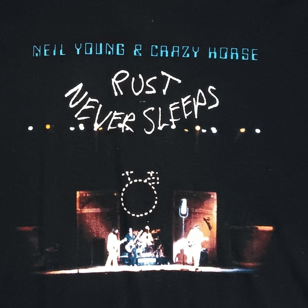 Neil Young Rust Never Sleeps Organic Cotton t-shirt concert guitar rock peace - Picture 3 of 6